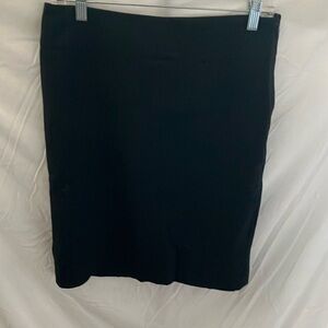 Banana Republic: Black Stretch Pencil Skirt- slit in back- side zip- size 6